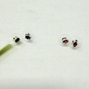 Shop LC Orissa Rose Garnet & Catalina Iolite Sterling Silver Stud Earrings 5462